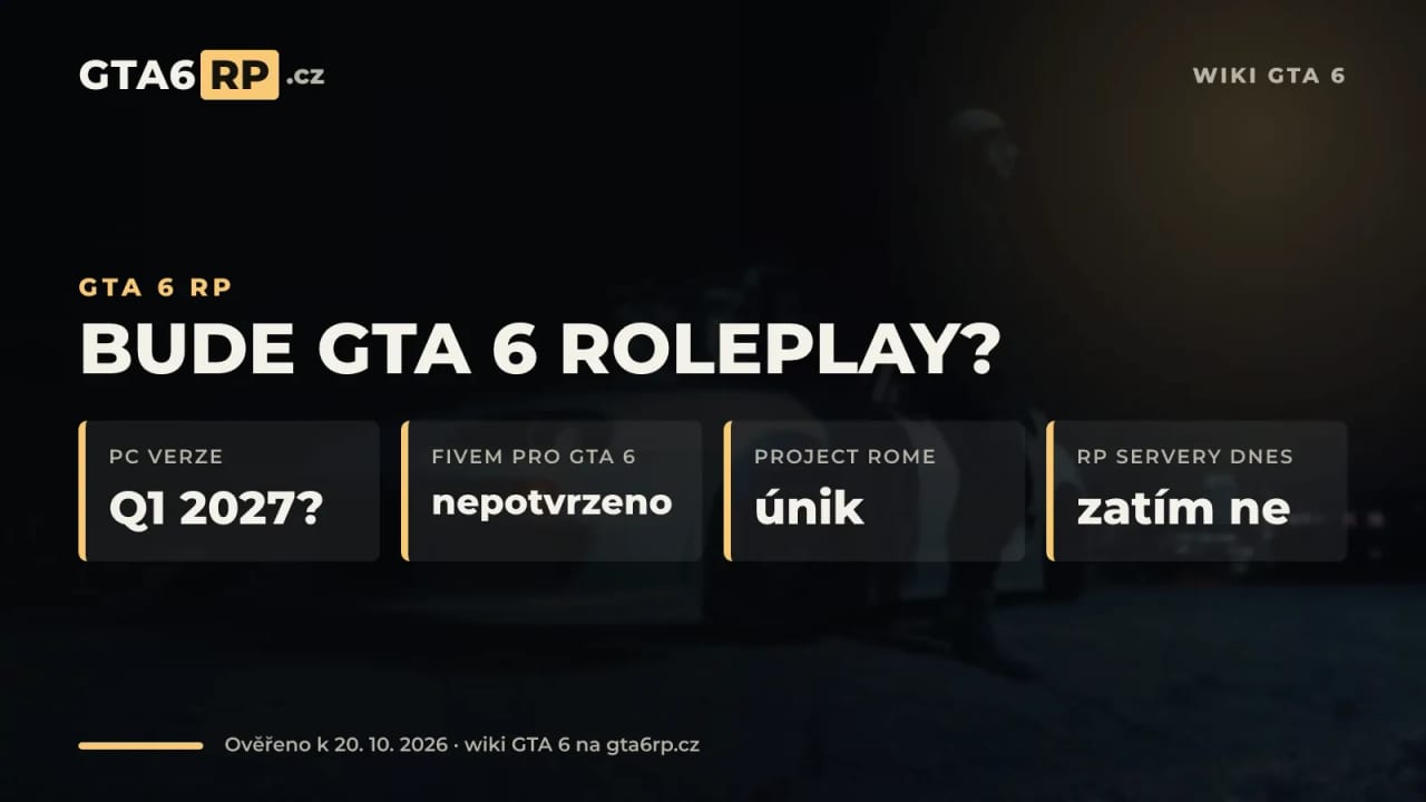 Infografika: bude GTA 6 RP – stav PC verze, FiveM a projektu ROME k říjnu 2026
