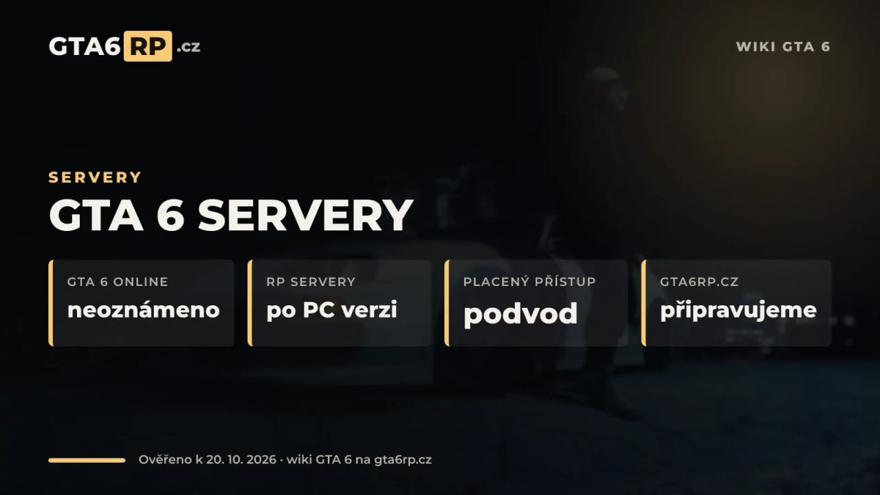 Infografika: GTA 6 servery – online, RP a freeroam servery zatím nejsou